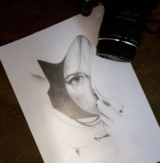 Portait au crayon, réalisé à la main à partir de votre photo